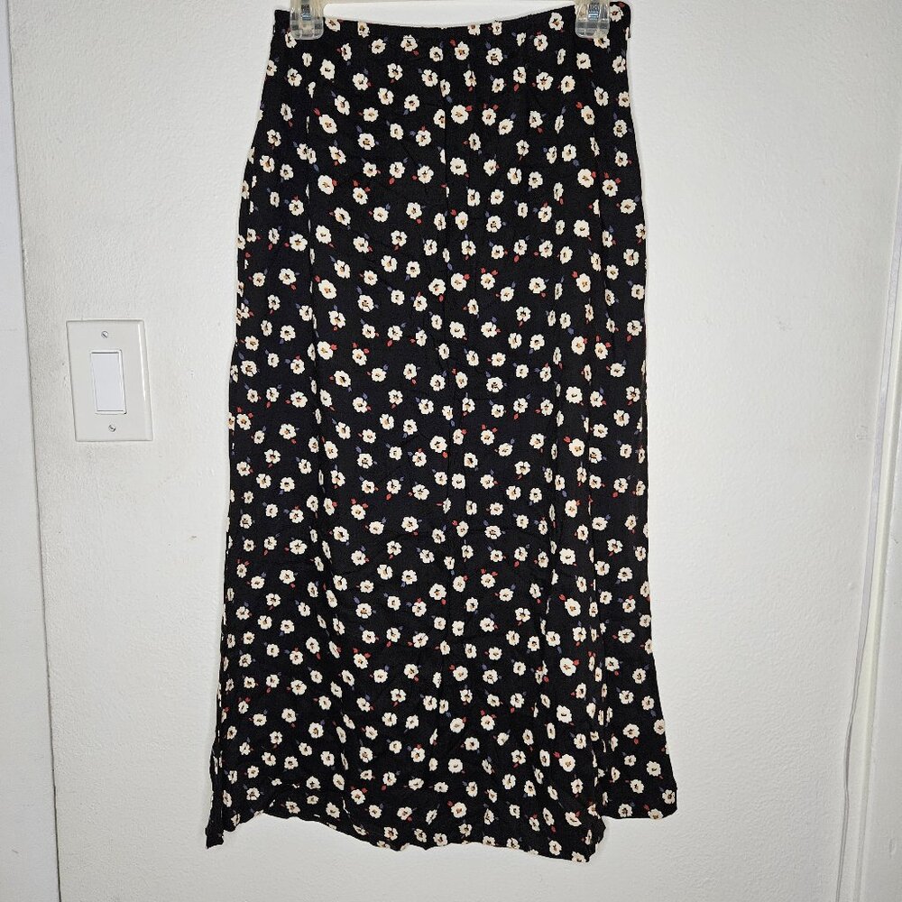 Vintage 35th & 10th New York black floral skirt size 11